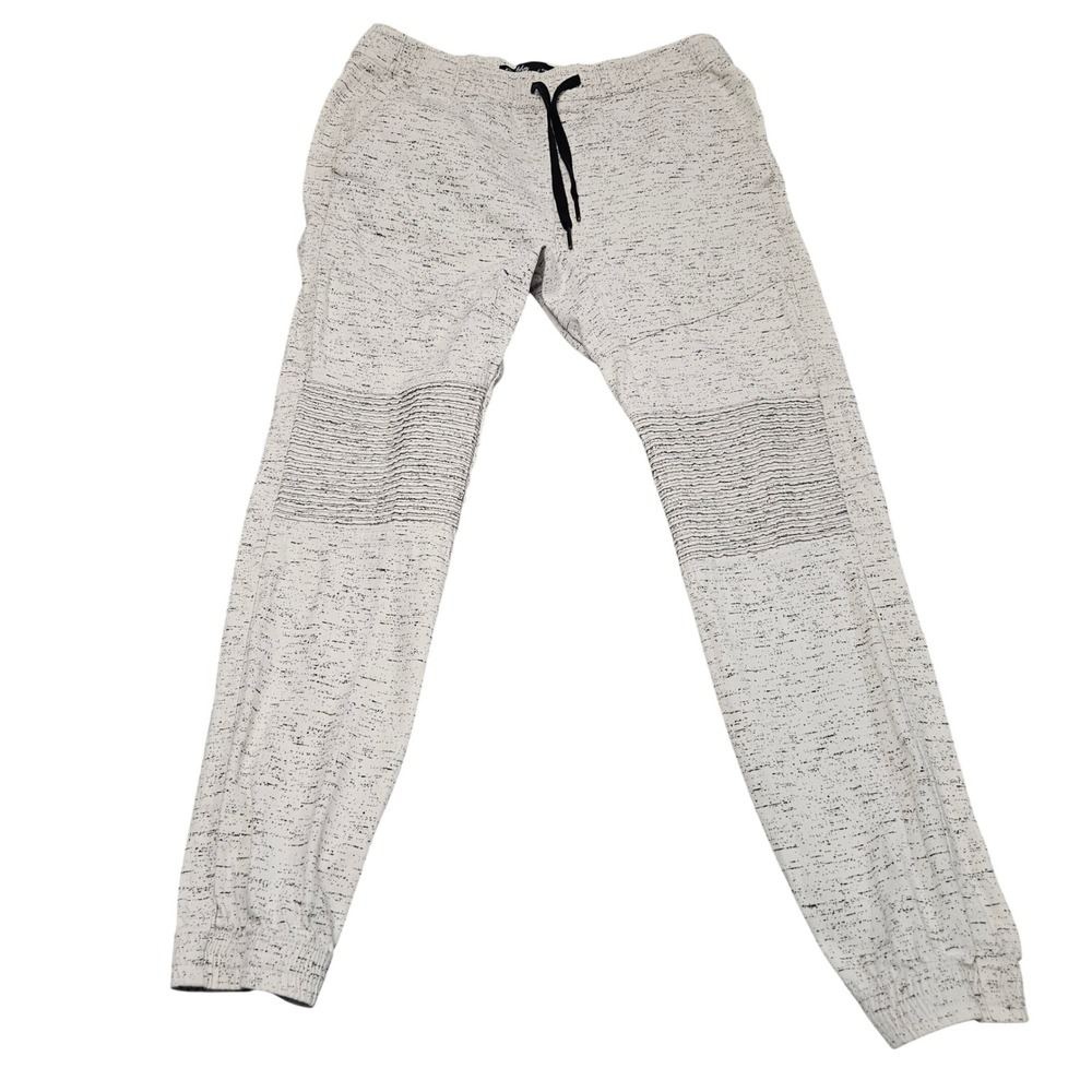 Brooklyn Cloth Jogger Pants Medium Light Gray Speckle Ribbed Moto Streetwear‎